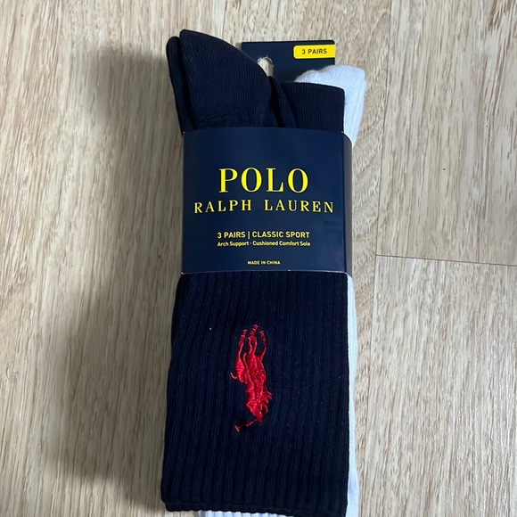 POLO RALPH LAUREN Men's Socks,  Classic Sport Crew 3 Pack - Picture 1 of 9